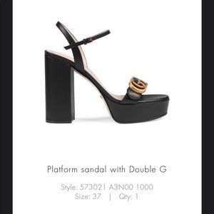 Platform Gucci sandal with double G size 37